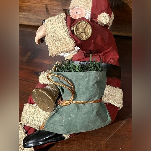 VTG Paper Mache Sitting SANTA CLAUS Christmas Decoration Primitive Folk Art - Picture 4 of 15